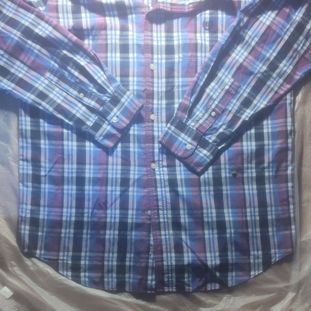 Chaps Blue and Red Plaid Casual Shirt - Picture 2 of 6
